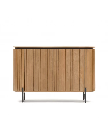 Licia sideboard with 2 doors made from solid mango wood and painted black metal 120 x 80cm