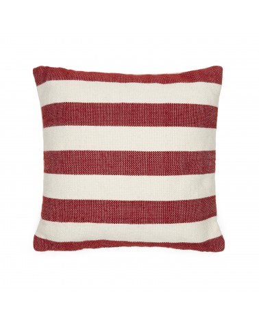 Nans 100% PET cushion cover with white and red stripes, 45 x 45 cm