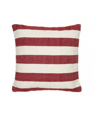 Nans 100% PET cushion cover with white and red stripes, 45 x 45 cm
