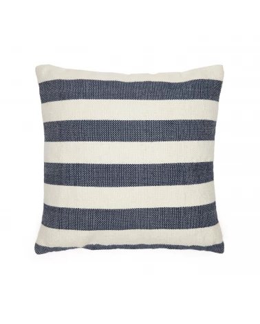 Nans 100% PET cushion cover with white and blue stripes, 45 x 45 cm