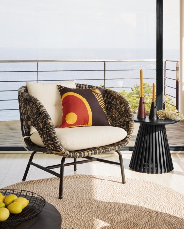 Rodhe 100% PET round rug in beige, Ø 150 cm