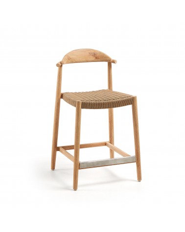 Nina stool in solid acacia wood height 62 cm