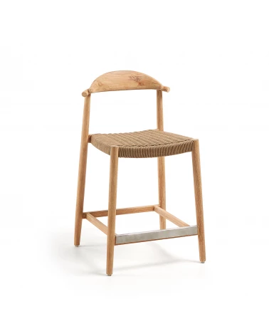 Nina stool in solid acacia wood height 62 cm