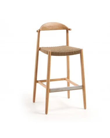 Nina stool in solid acacia wood, height 76 cm