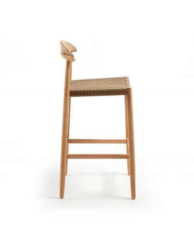 Nina stool in solid acacia wood, height 76 cm