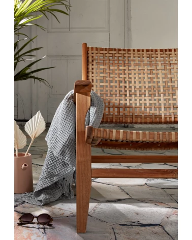 Grignoon chair, made from solid acacia wood and woven wicker FSC 100%