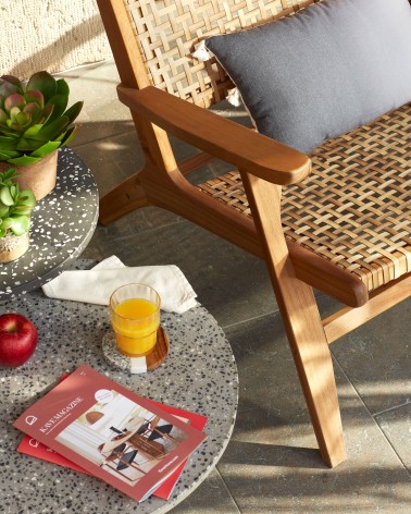 Grignoon chair, made from solid acacia wood and woven wicker FSC 100%