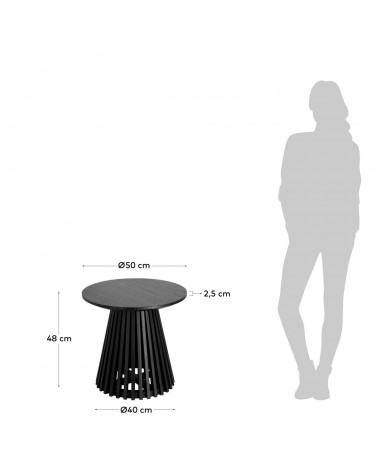 Jeanette Ø 50 cm black side table