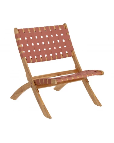 Chabeli acacia wood folding chair with terracotta cord FSC 100%