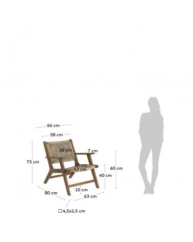 Geralda acacia wood armchair with dark finish FSC 100%