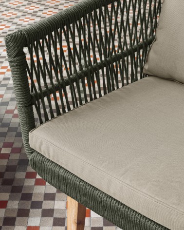 Inti 2 seater sofa with 2 green cord armchairs, 100% FSC
