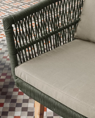 Inti 2 seater sofa with 2 green cord armchairs, 100% FSC