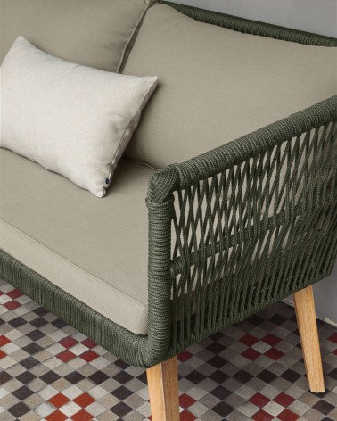 Inti 2 seater sofa with 2 green cord armchairs, 100% FSC