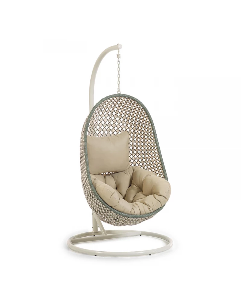 Hanging armchair with light grey Florina multicolour base