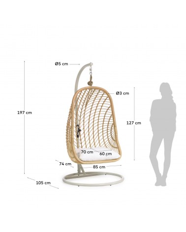 Ekaterina hanging chair with base