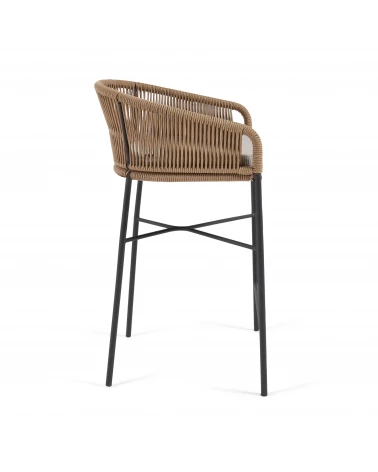 Yanet rope stool in beige 80 cm in height