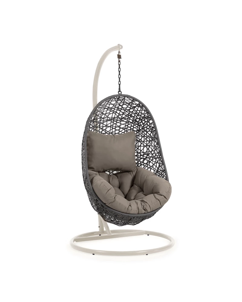 Pendant armchair with light grey Florina dark grey base