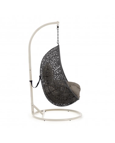 Pendant armchair with light grey Florina dark grey base