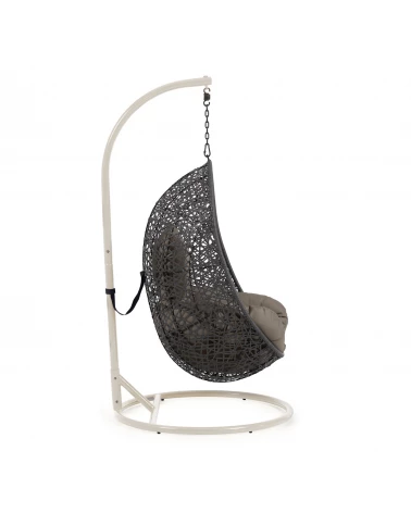 Pendant armchair with light grey Florina dark grey base