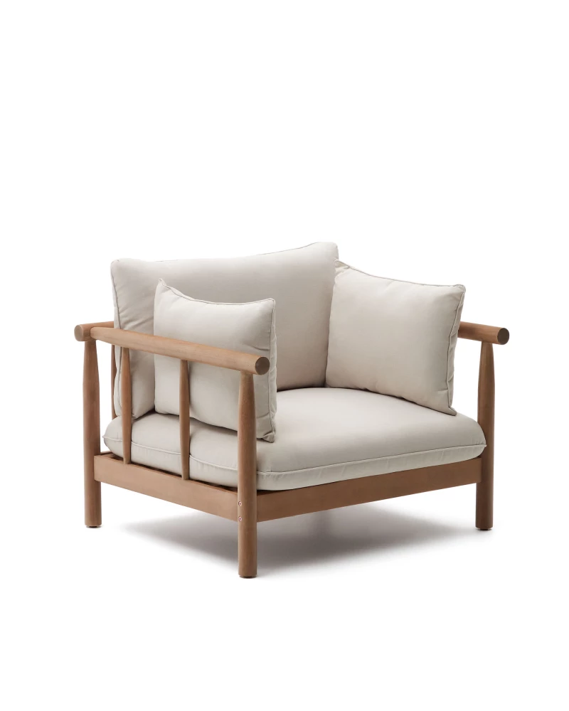 Sacova solid eucalyptus wood armchair, 100% FSC