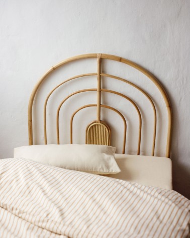 Sundberg headboard made from rattan with a natural finish, for 90 cm beds