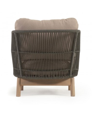 Catalina armchair made with green rope and FSC solid acacia wood
