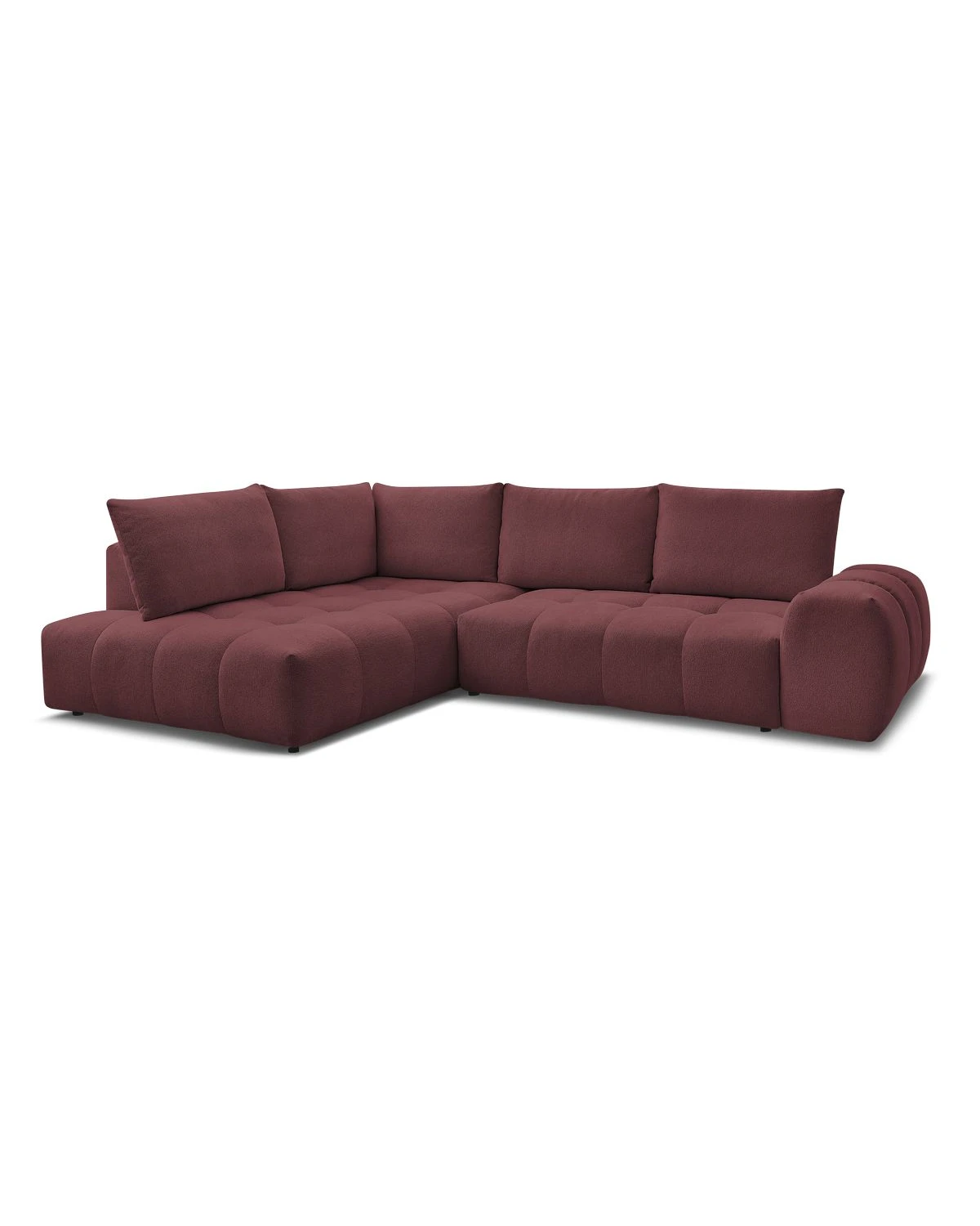 Rohová pohovka L EVEREST červená, ľavý roh – melírovaná látka