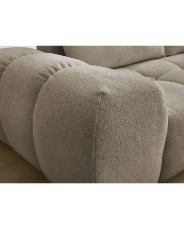 Rohová pohovka L EVEREST tmavobéžová, pravý roh – melírovaná látka