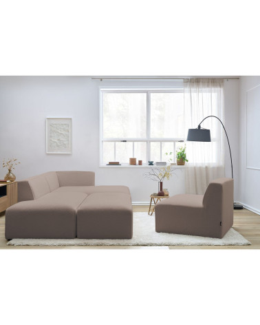 Rohová modul. pohovka MEGEVE hnedá, pravý roh – buklé