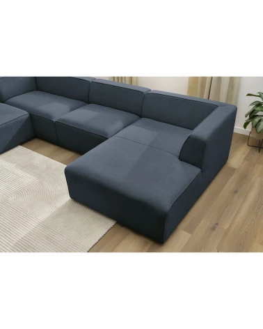 Panoramatická pohovka MEGEVE tmavomodrá, pravý roh – melír