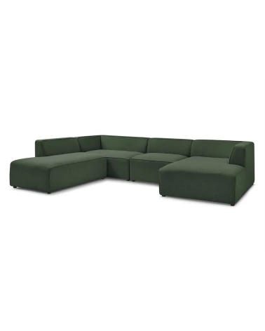 Panoramatická pohovka MEGEVE zelená, pravý roh – melír