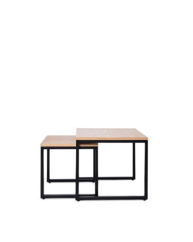 Set konferenčných stolíkov PIERO dub / čierna – somcasa