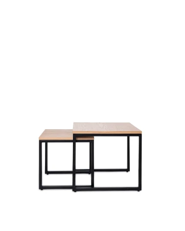 Set konferenčných stolíkov PIERO dub / čierna – somcasa