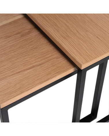 Set konferenčných stolíkov PIERO dub / čierna – somcasa