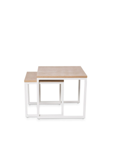 Set konferenčných stolíkov PIERO dub / biela – somcasa