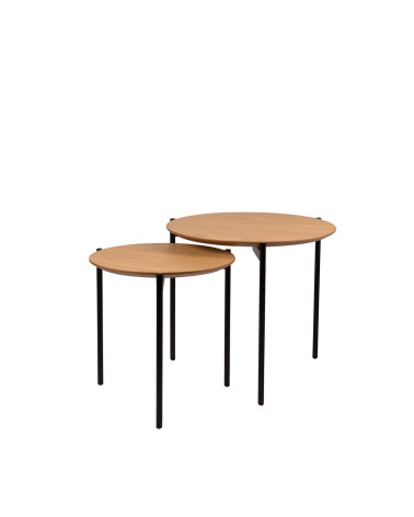 Set konferenčných stolíkov NORTON dub / čierna – somcasa