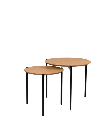 Set konferenčných stolíkov NORTON dub / čierna – somcasa