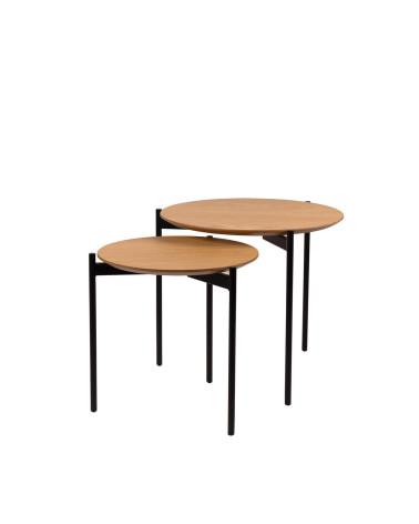 Set konferenčných stolíkov NORTON dub / čierna – somcasa