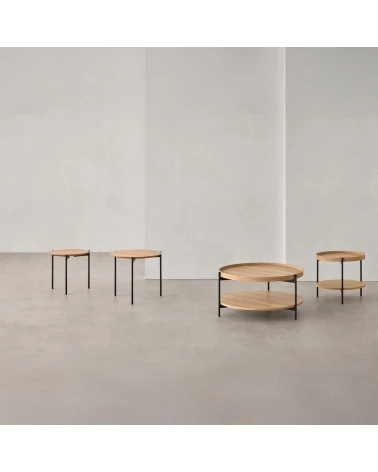 Set konferenčných stolíkov NORTON dub / čierna – somcasa