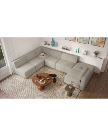 Modulárna pohovka GRACIA U-tvar 160×340×230 cm sivobéžová
