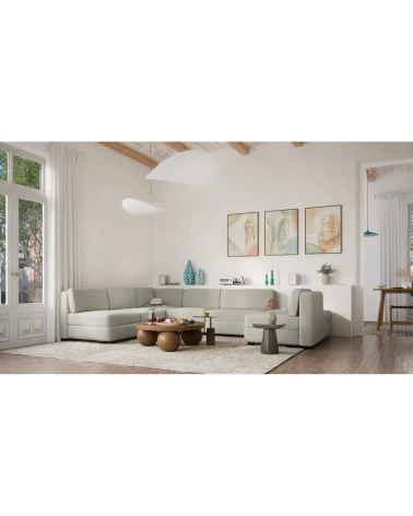 Modulárna pohovka GRACIA U-tvar 160×340×230 cm sivobéžová