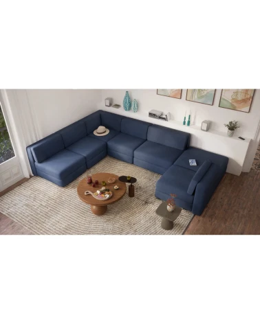 Modulárna pohovka GRACIA U-tvar 160×340×230 cm tmavomodrá