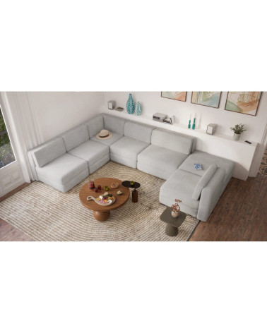 Modulárna pohovka GRACIA U-tvar 160×340×230 cm sivá