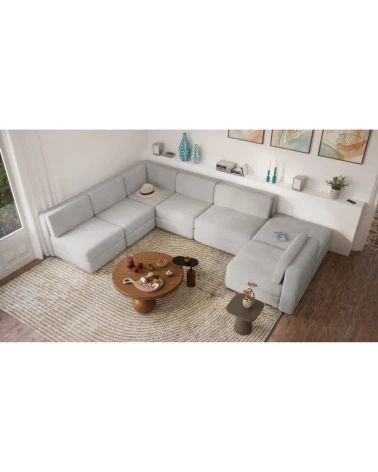 Modulárna pohovka GRACIA U-tvar 160×340×230 cm sivá