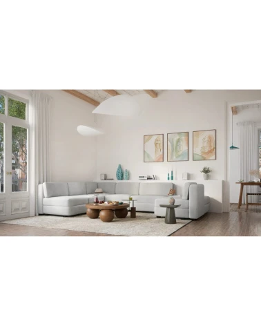Modulárna pohovka GRACIA U-tvar 160×340×230 cm sivá