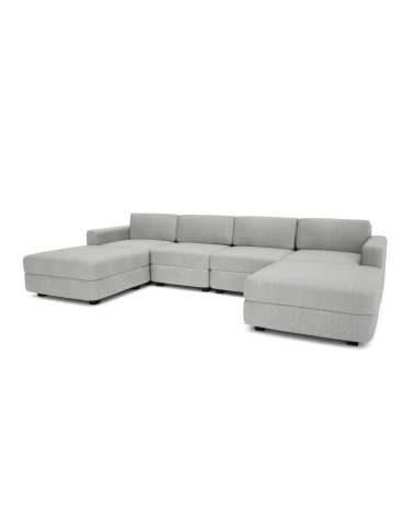 Modulárna pohovka GRACIA U-tvar 180×320×180 cm sivá