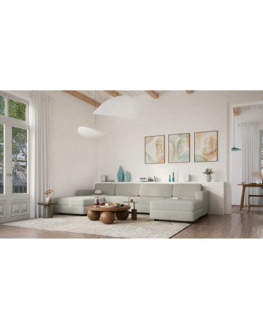 Modulárna pohovka GRACIA U-tvar 180×340×180 cm sivobéžová