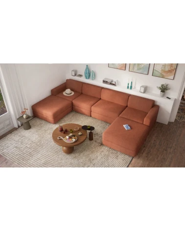 Modulárna pohovka GRACIA U-tvar 180×340×180 cm terakota