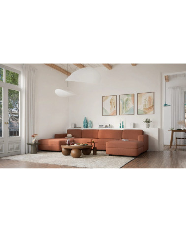 Modulárna pohovka GRACIA U-tvar 180×340×180 cm terakota