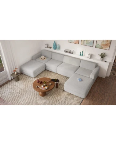 Modulárna pohovka GRACIA U-tvar 180×340×180 cm sivá
